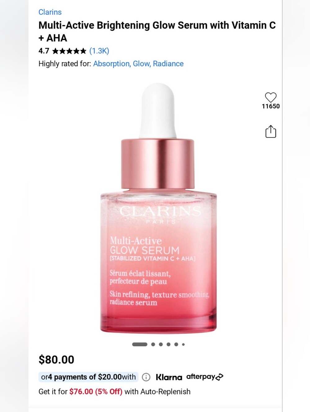 Clarins Pink and White Multi-Active Glow Serum